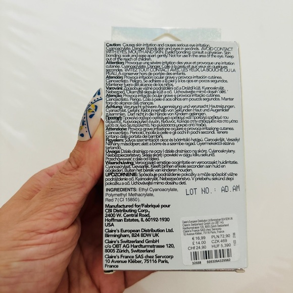 NEW Claire’s Bling Bling Rhinestone Press On Fake Nails Purple - Picture 4 of 4